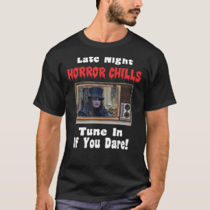 Camiseta Películas de horror en televisión con un presentad