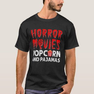 Camiseta Películas De Horror Popcorn Y Pajamas Spooky Horro