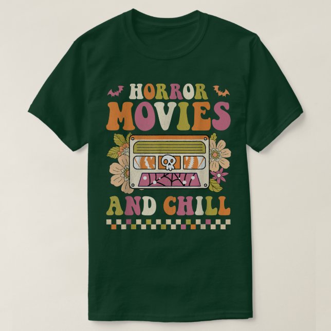 Camiseta Películas De Horror Retro Groovy Y Salto Hippie Ch (Diseño del anverso)