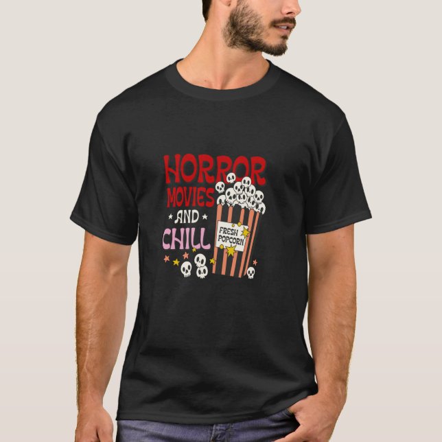 Camiseta Películas de horror y calabazas chill (Anverso)
