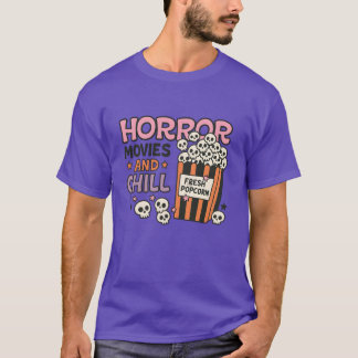 Camiseta Películas de horror y niño de diseño de claveles