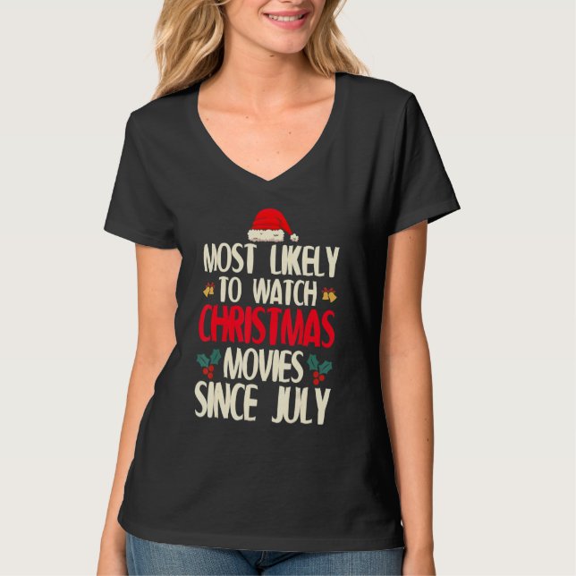 Camiseta Películas De navidades Con Mayor Probabilidad De V (Anverso)