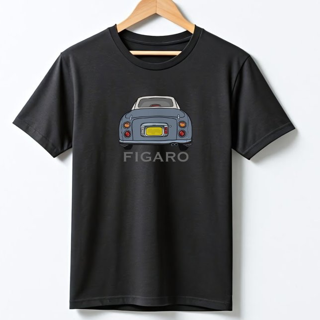 Camiseta Películas De Nombre De Coche De Figaro Gris De Lap (Fun lapis figaro shirt with space for your name)