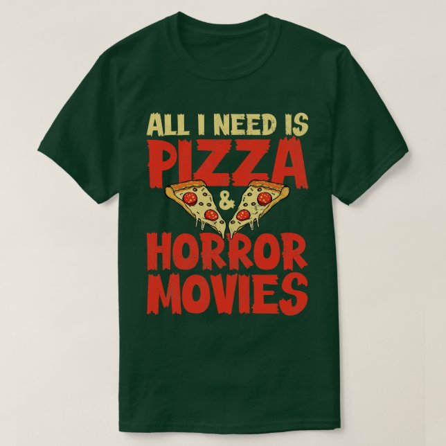 Camiseta Películas de Pizza Horror (Diseño del anverso)