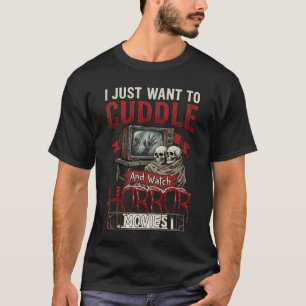 Camiseta Películas de Terror Acurrucadas Calaveras de Hallo
