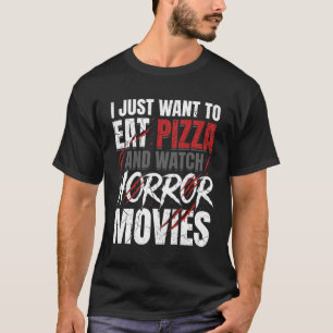 Camiseta Películas de terror de pizza Diseño de Halloween_1