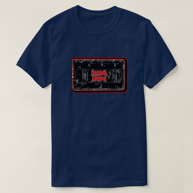 Camiseta Películas de terror - Vídeo Cassette negro rojo (Diseño del anverso)