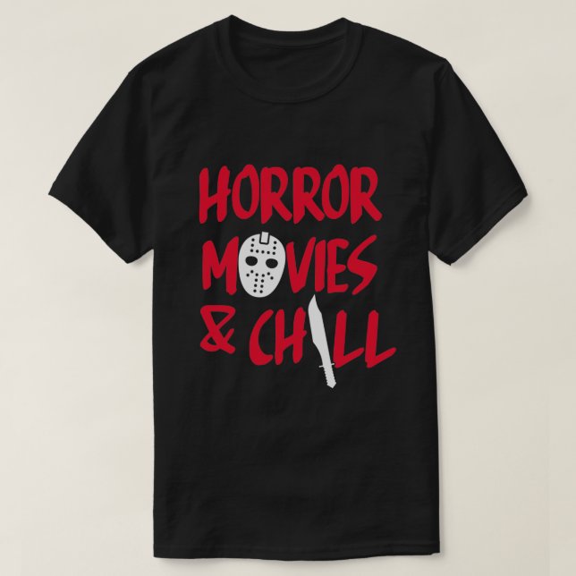 CAMISETA PELÍCULAS HORROR Y CHILL (Diseño del anverso)