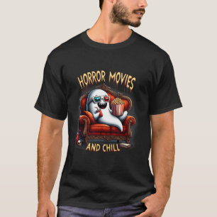 Camiseta Películas Y Chill Spooky Halloween Ghost Movie Lov