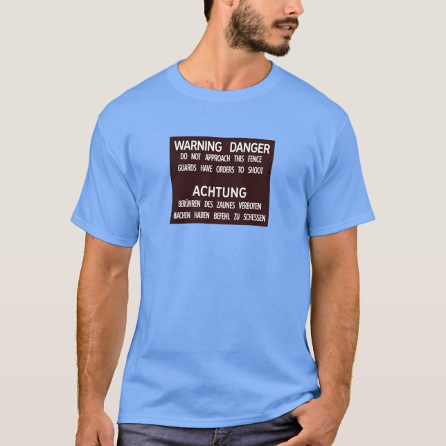 Camiseta Peligro amonestador Achtung, muro de Berlín, (Anverso)