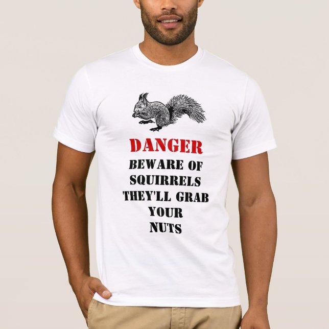 Camiseta peligro, cuidado con las ardillas (Anverso)