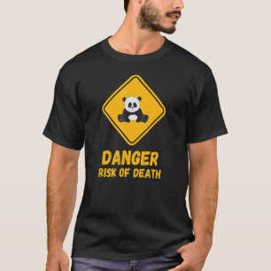 Camiseta Peligro de oso de Panda, riesgo de muerte, Rótulo