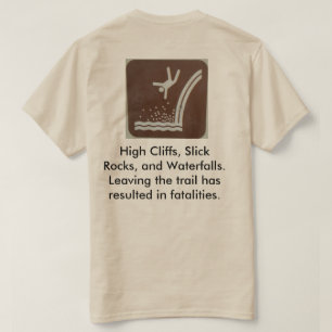 Camiseta Peligro: ¡las cascadas pueden matarle!