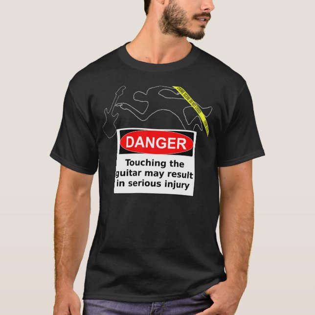 Camiseta ¡PELIGRO! ¡No toque la guitarra! (Anverso)