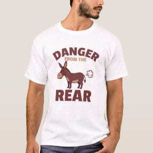 Camiseta Peligro por Detrás Humor de Burro Divertido