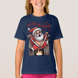 Camiseta Peligros Laborales: Santa en llamas