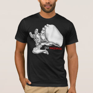 camiseta peligrosa del combatiente del cromo 3D