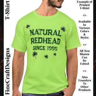 Camiseta pelirroja irlandesa, pelo rojo, Personalizado, Fie