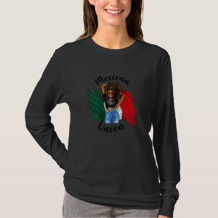 Camiseta Pelo Afro de Mujer Reina Mexicana México Mujer Muj