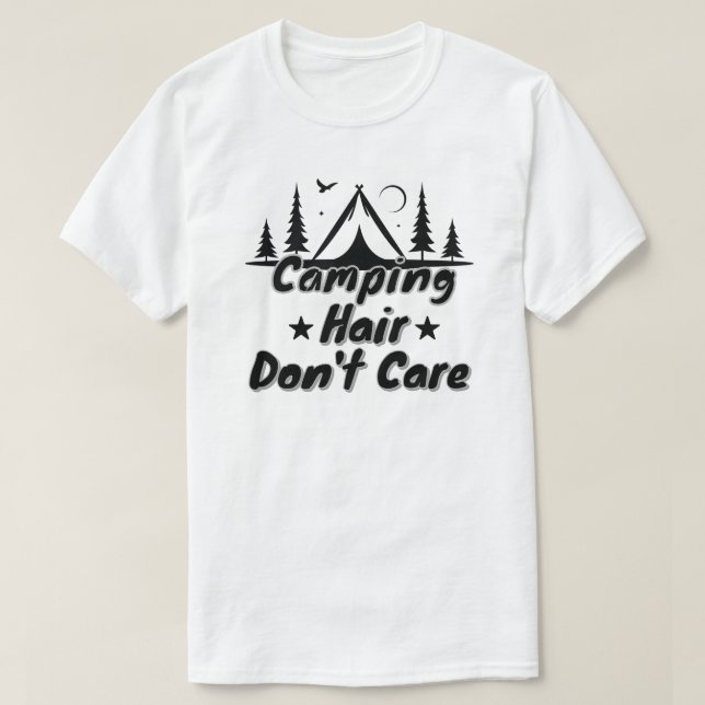 Camiseta Pelo de Camping No Me Importa (Diseño del anverso)