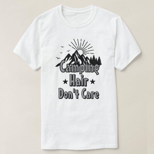 Camiseta Pelo de Camping No Me Importa (Diseño del anverso)