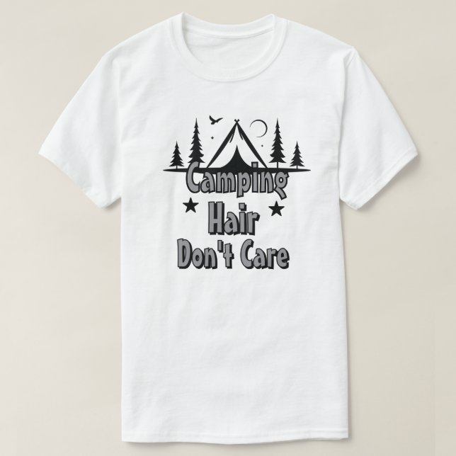 Camiseta Pelo de Camping No Me Importa (Diseño del anverso)