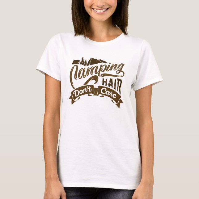 Camiseta Pelo de Camping No Me Importa (Anverso)