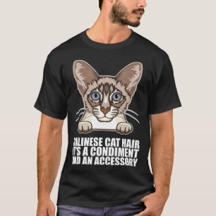 Camiseta pelo de gato balinés es un condimento y un accesor