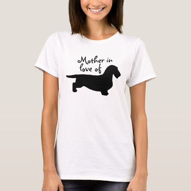 Camiseta Pelo duro de Dachshund - Silhouette 1 (Anverso)