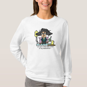 Camiseta Pelo oscuro del efecto secundario de la medicación