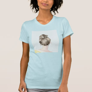Camiseta Pelo pardo arriba Knot Bun