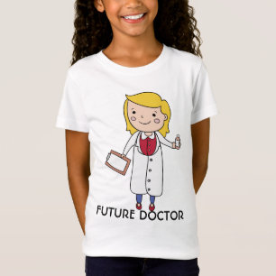 Camiseta Pelo rubio del chica futuro del médico