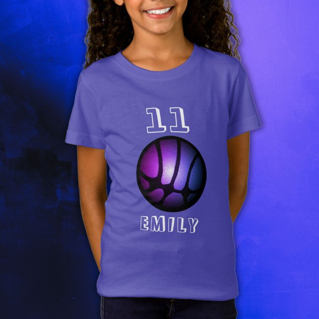 Camiseta Pelota de baloncesto con metal negro morado T-Shir (Subido por el creador)