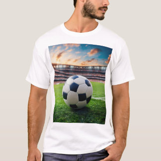 Camiseta Pelota de fútbol al atardecer"