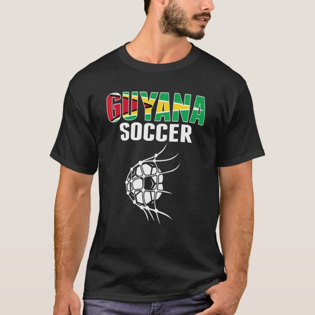 Camiseta Pelota De Fútbol De Guyana En Una Estrella De Fútb (Anverso)