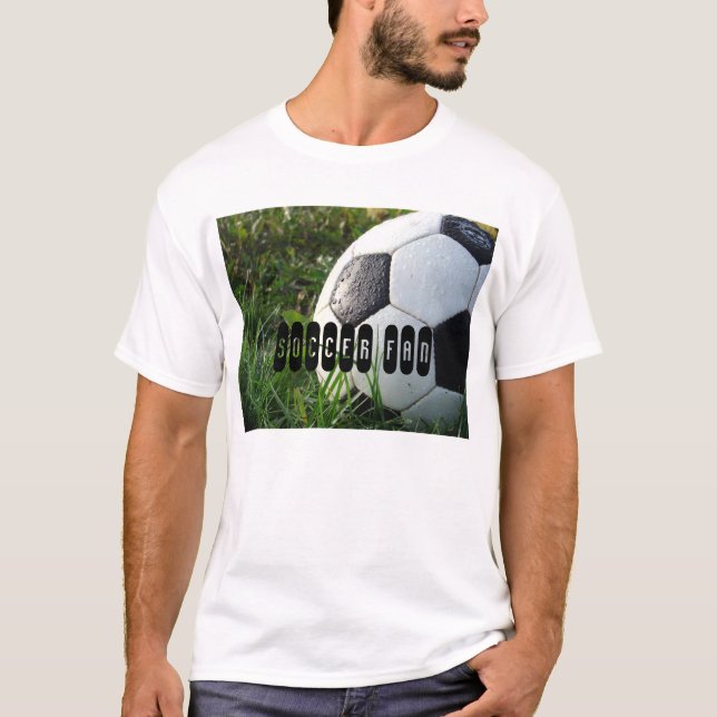 Camiseta Pelota de fútbol negra y blanca en verde (Anverso)