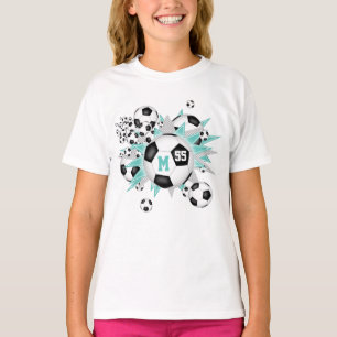 Camiseta pelota de fútbol para niñas explosión w lt azul gr