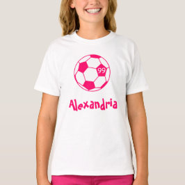 Camiseta Pelota de fútbol rosada