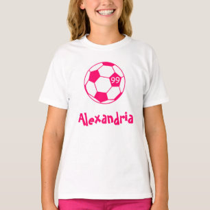 Camiseta Pelota de fútbol rosada
