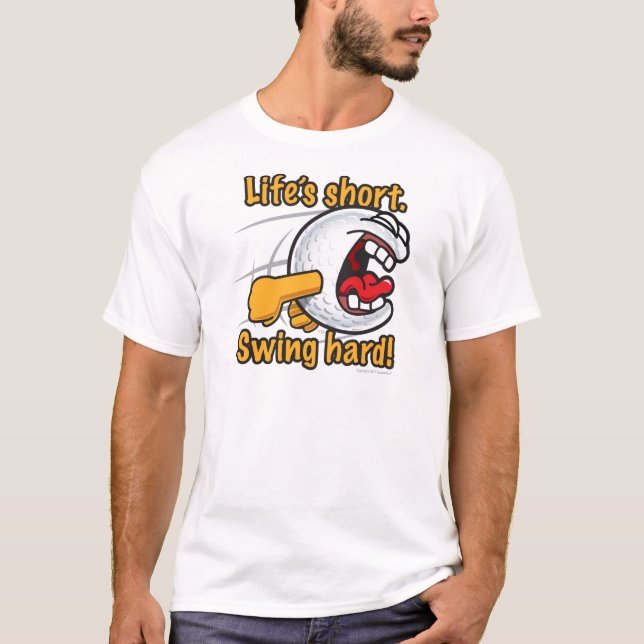 Camiseta Pelota de golf divertida dura del dibujo animado (Anverso)
