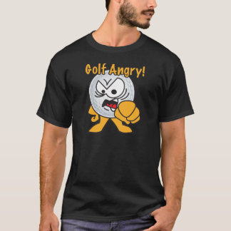 Camiseta Pelota de golf enojada del dibujo animado del golf