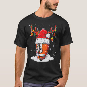 Camiseta Pelota de navidad Santa Hat Reindeer Luces