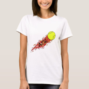 Camiseta pelota de tenis ace en llamas fuego