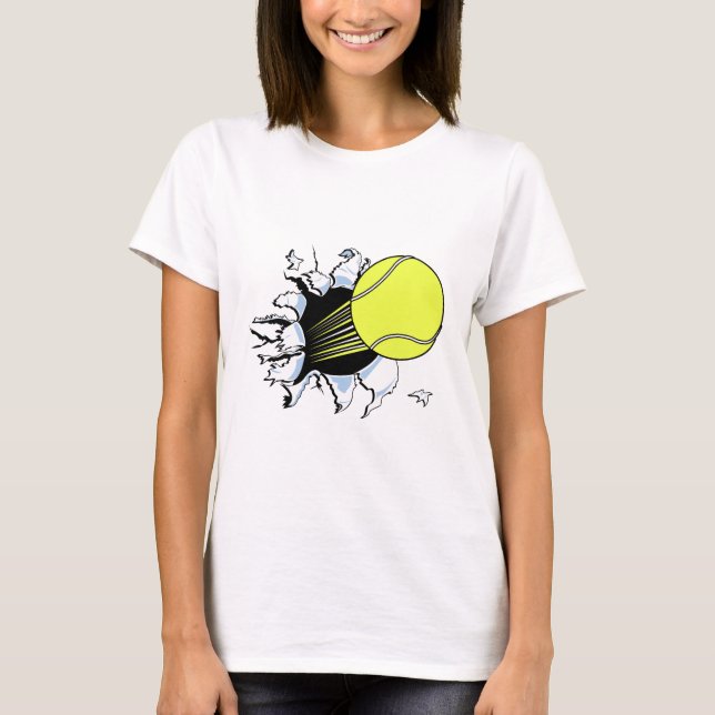 Camiseta pelota de tenis desgarrando (Anverso)