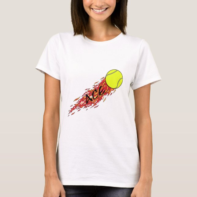 Camiseta pelota de tenis en llamas (Anverso)