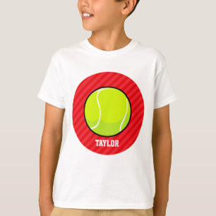 Camiseta Pelota de tenis; franjas rojas escarlatas