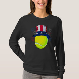 Camiseta Pelota De Tenis Y Tío Sam Gorra Bandera Estadounid