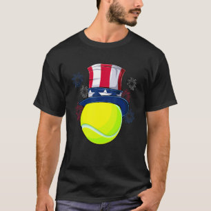 Camiseta Pelota De Tenis Y Tío Sam Gorra Bandera Estadounid