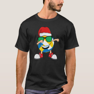 Camiseta Pelota de voleibol de Dabbing Santa Hat Gafas de s