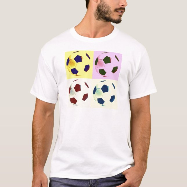 Camiseta Pelotas de fútbol de arte pop (Anverso)